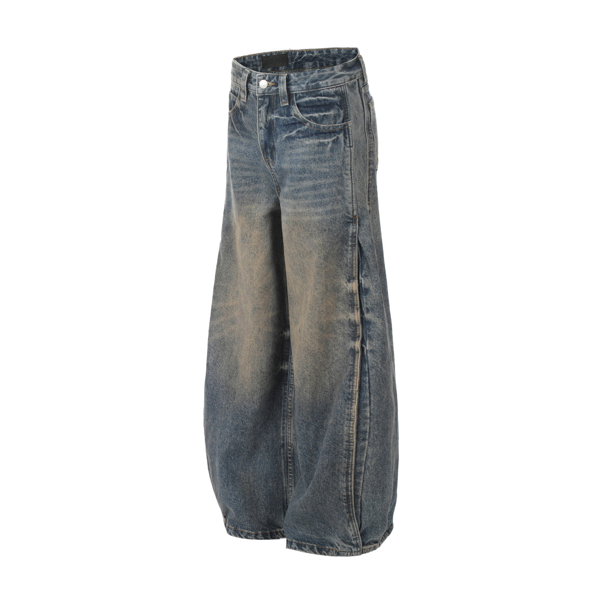 Blue Ecliptic Wave Sculpted Denim