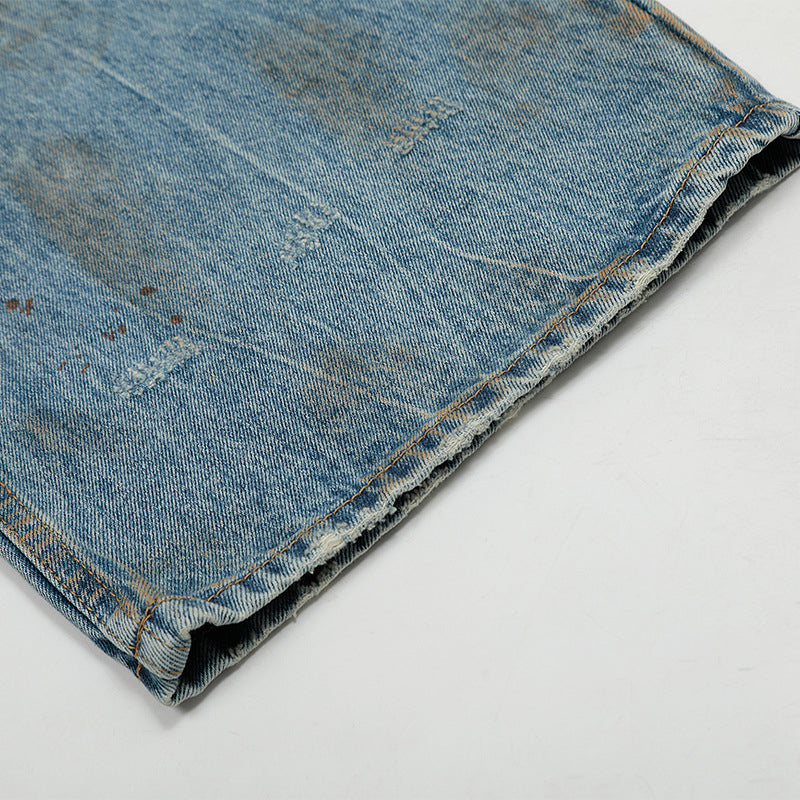 Blue Fragmented Horizon Relaxed Denim