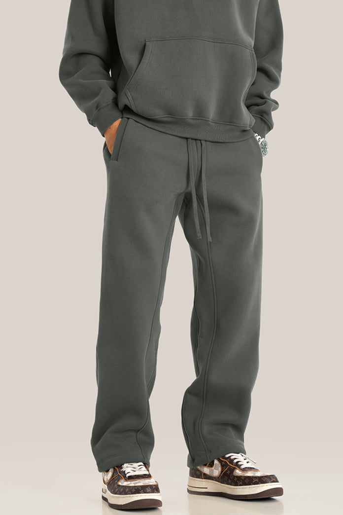 Concrete Grey Velvet Sweatpants