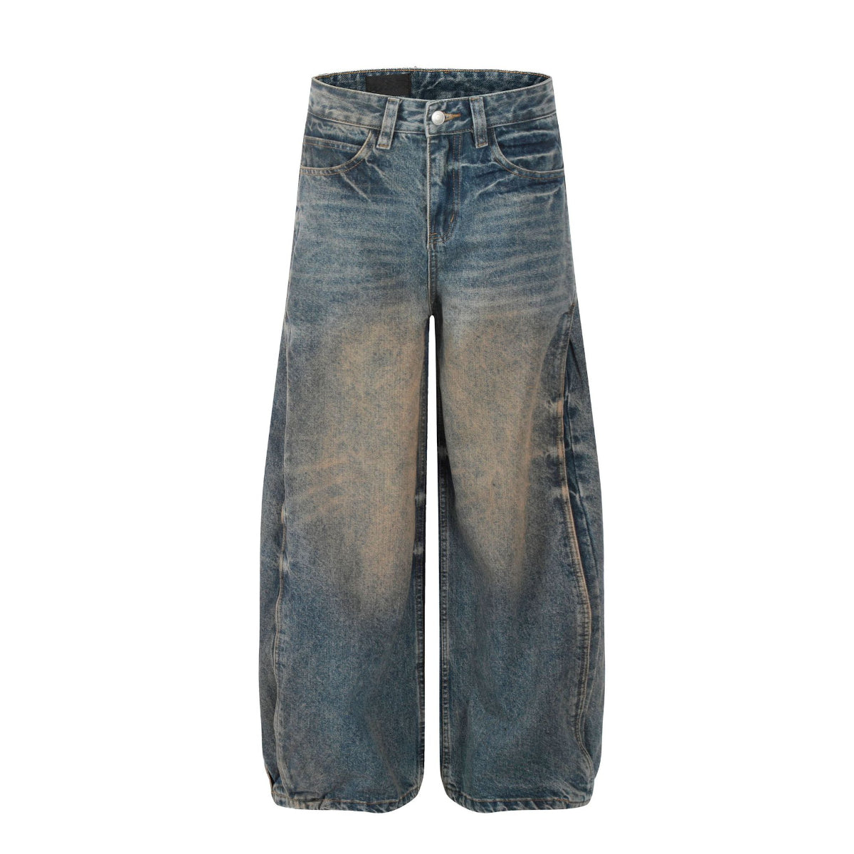 Blue Ecliptic Wave Sculpted Denim