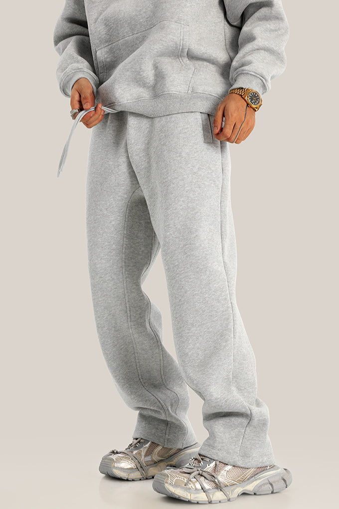 Steel Grey Velvet Sweatpants