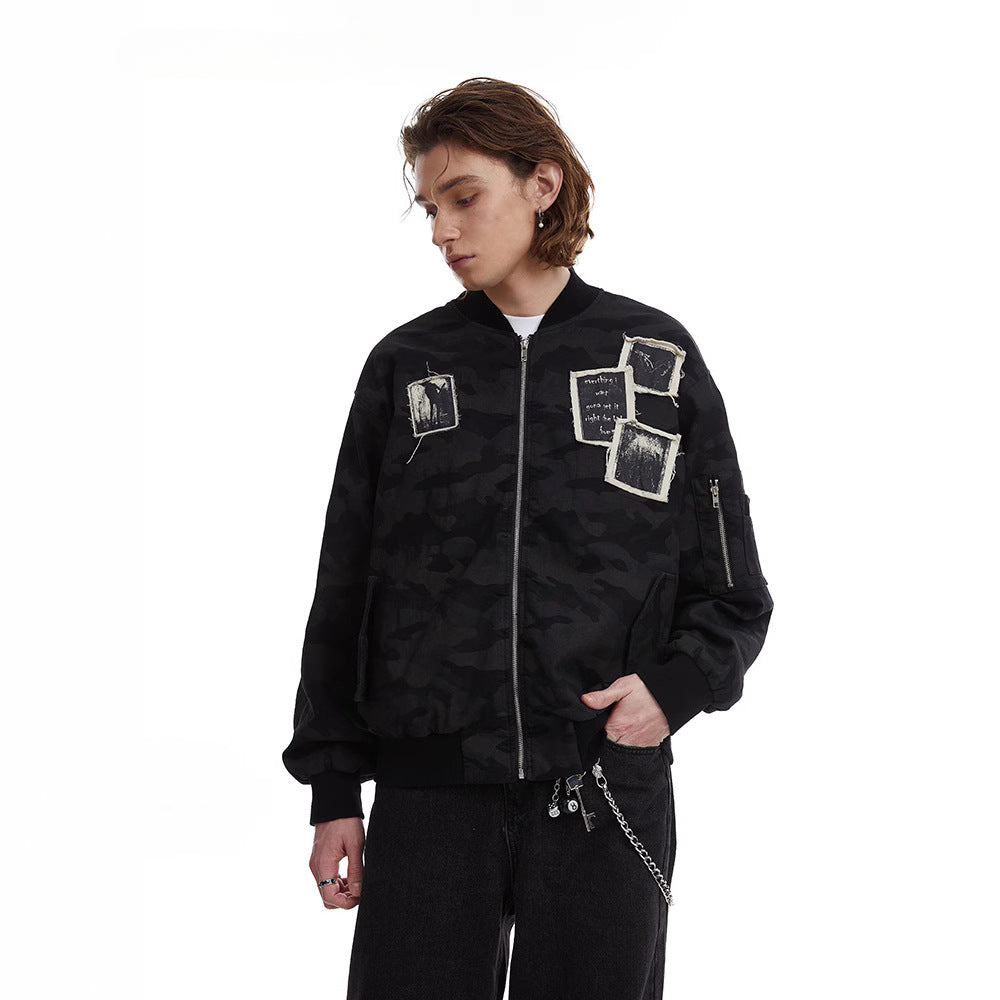 Black Monochrome Reverie Artisan Bomber