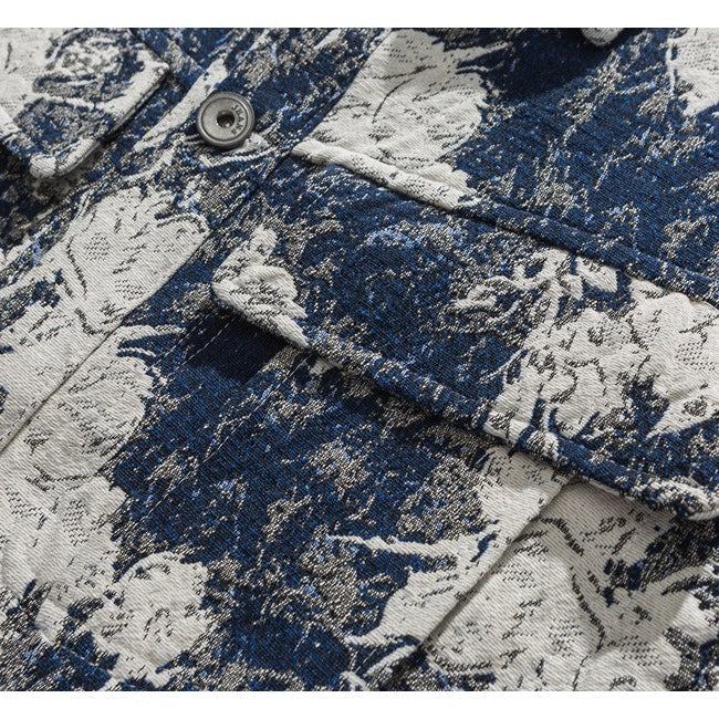 Indigo Frost Splatter Denim Jacket