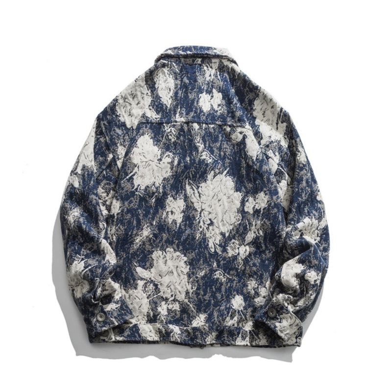 Indigo Frost Splatter Denim Jacket