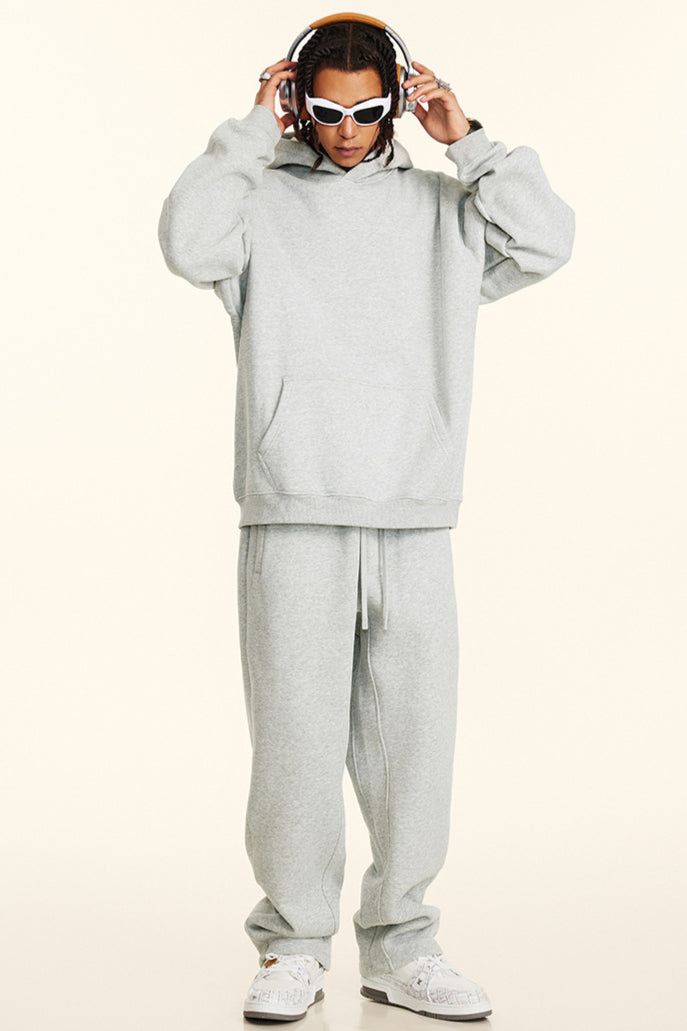 Steel Grey Velvet Sweatpants