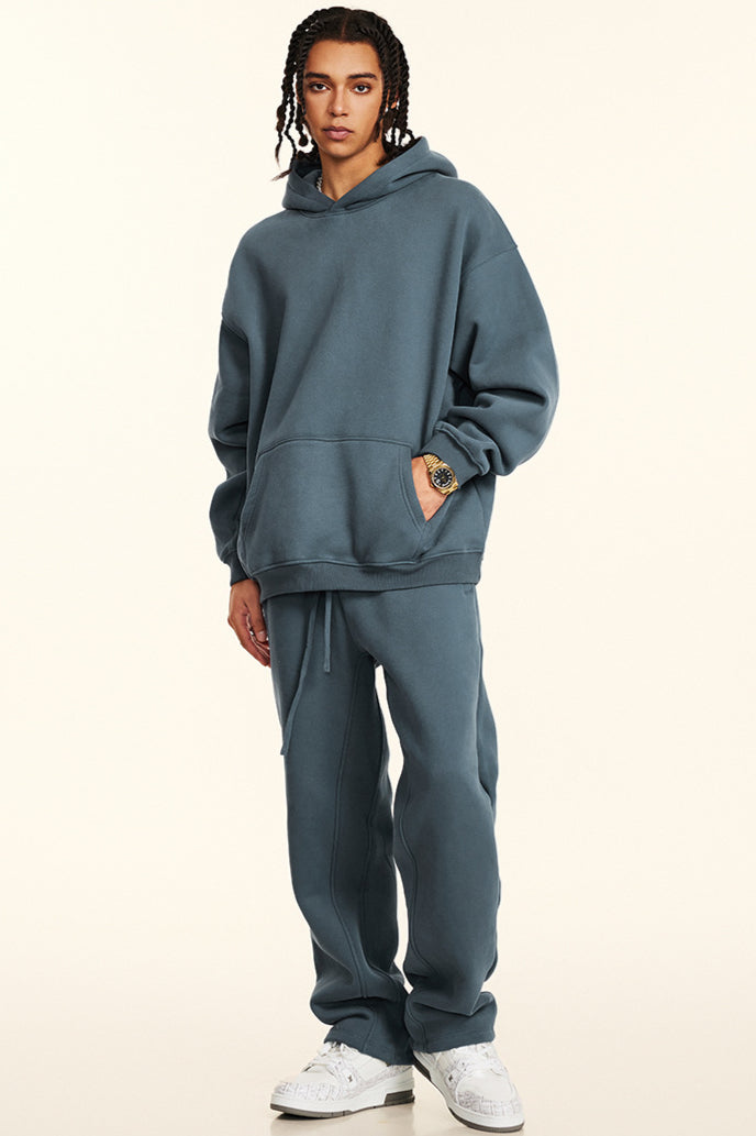 Haze Blue Oversized Pullover Hoodie