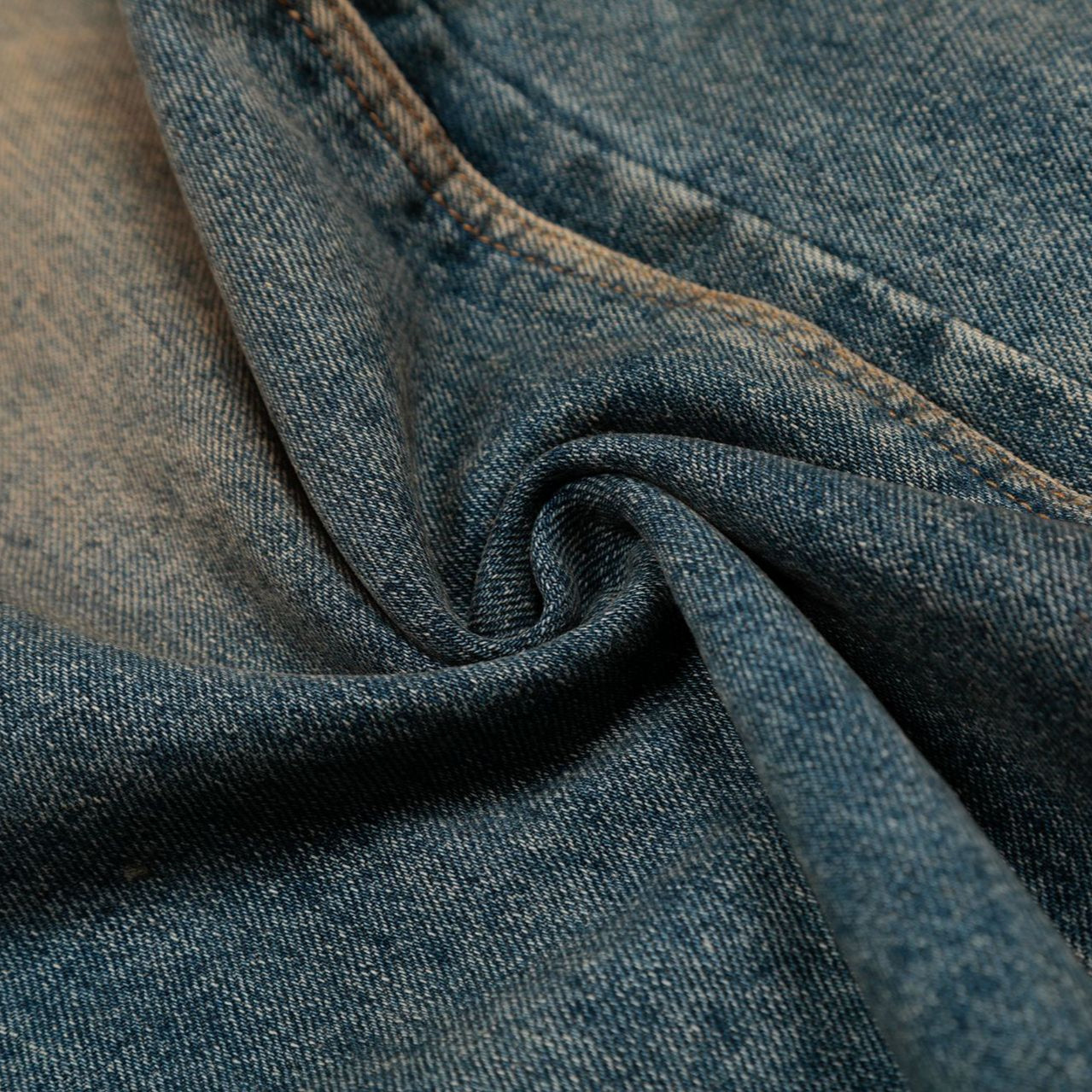 Blue Ecliptic Wave Sculpted Denim