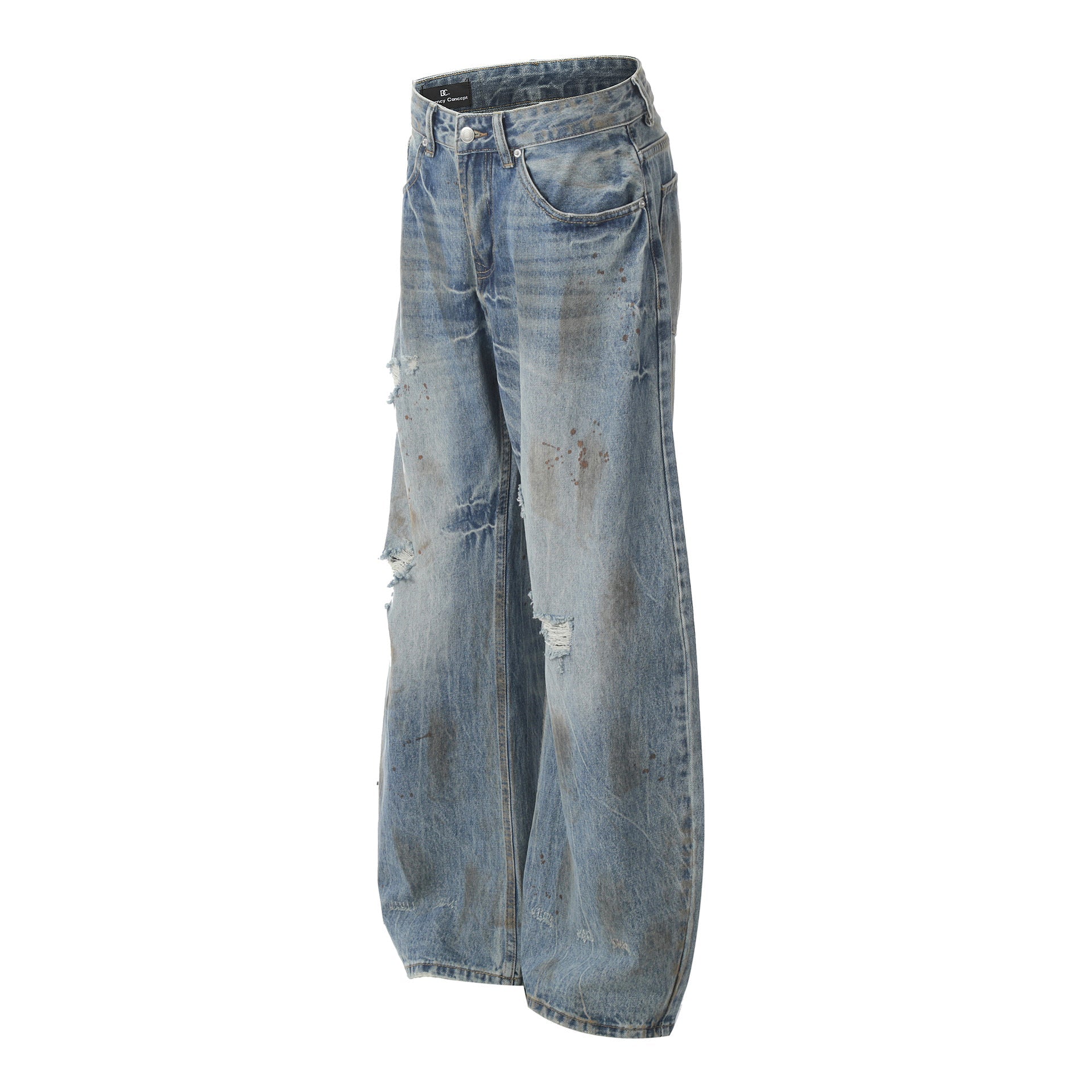 Blue Fragmented Horizon Relaxed Denim