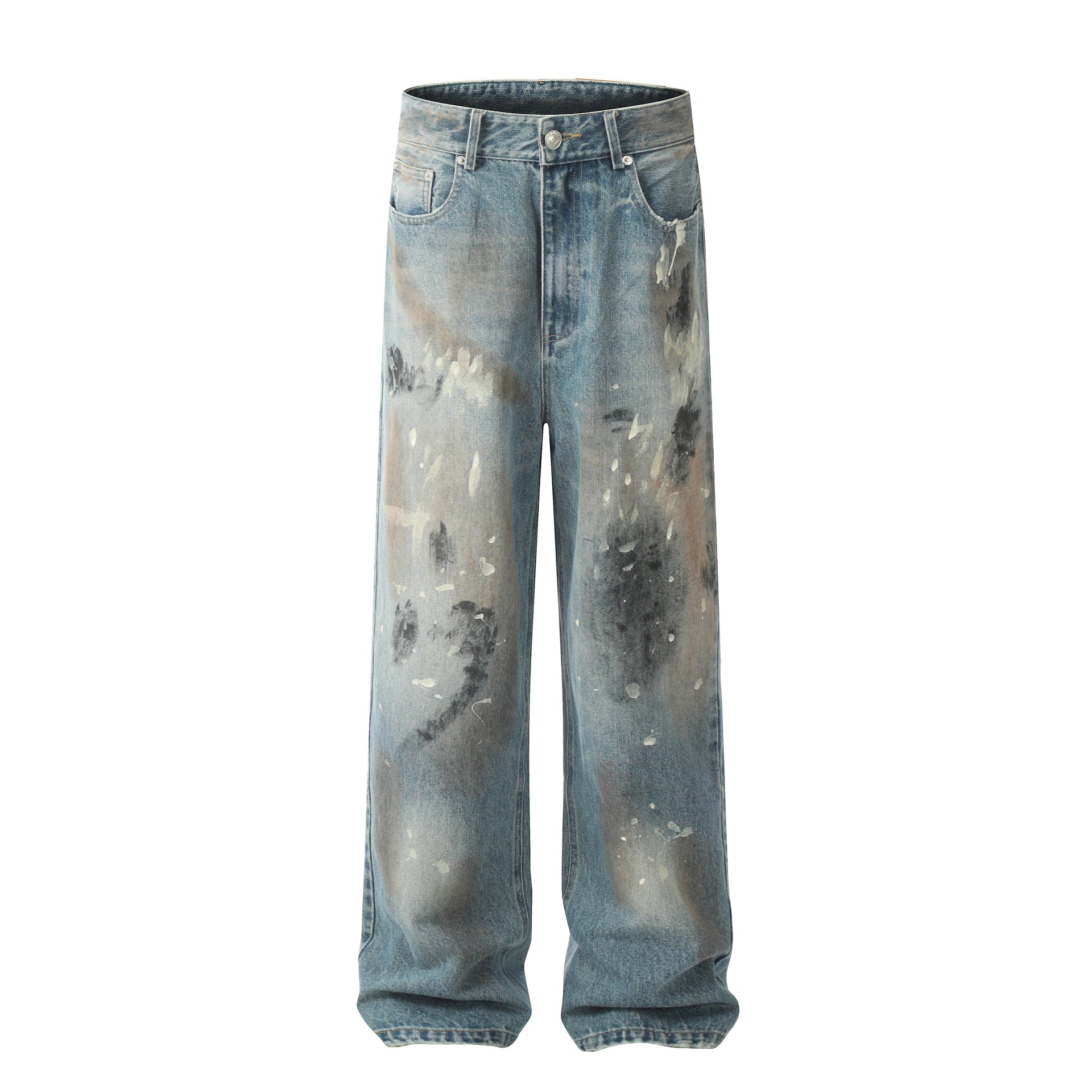 Blue Abstract Splatter Denim