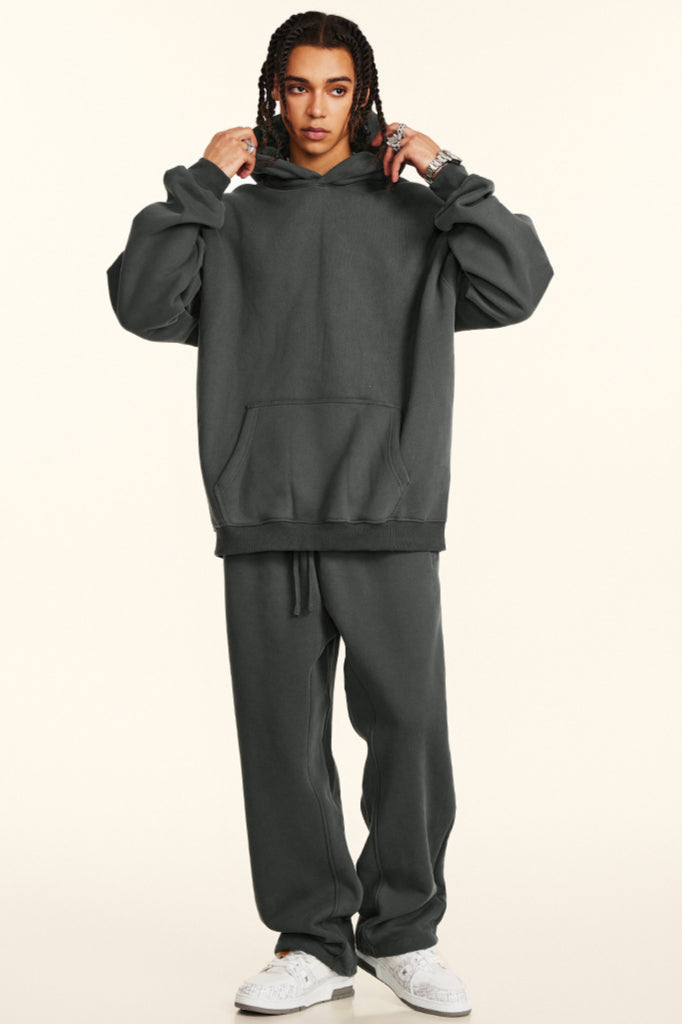 Concrete Grey Oversized Pullover Hoodie