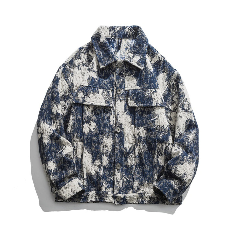 Indigo Frost Splatter Denim Jacket