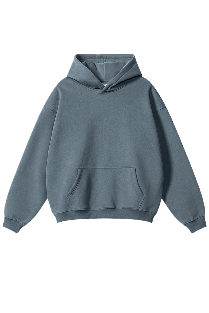 Haze Blue Oversized Pullover Hoodie