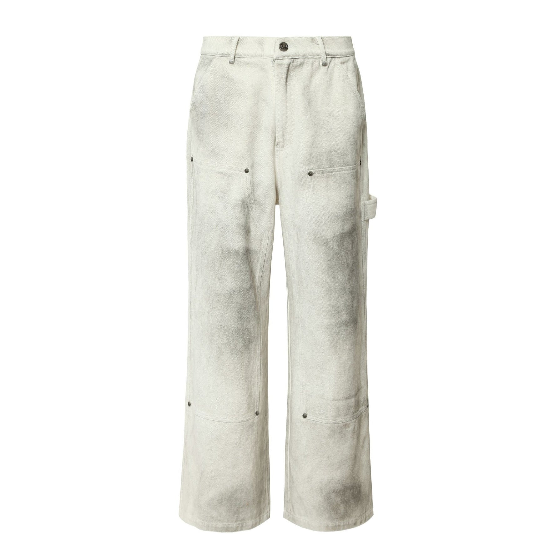 White Monochrome Veil Utility Jeans