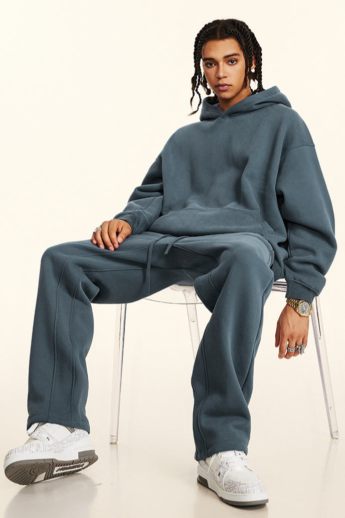 Haze Blue Oversized Pullover Hoodie