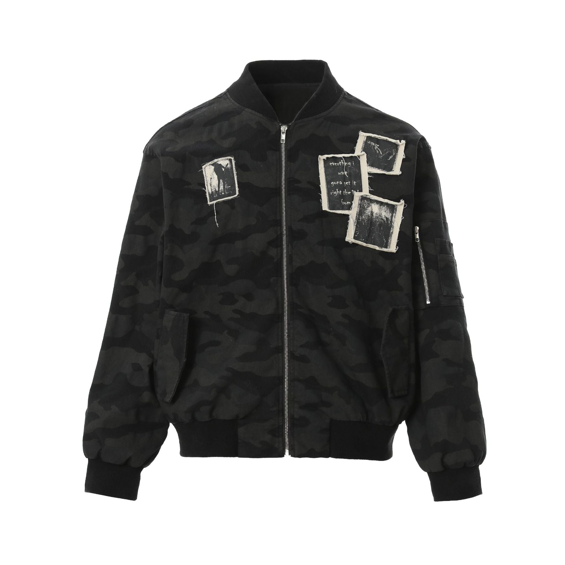 Black Monochrome Reverie Artisan Bomber