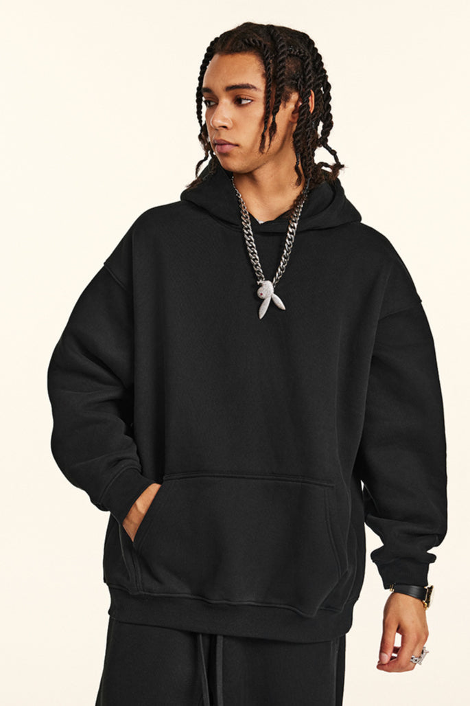 Midnight Black Oversized Pullover Hoodie