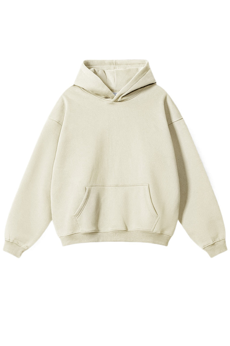 Beige Oversized Pullover Hoodie