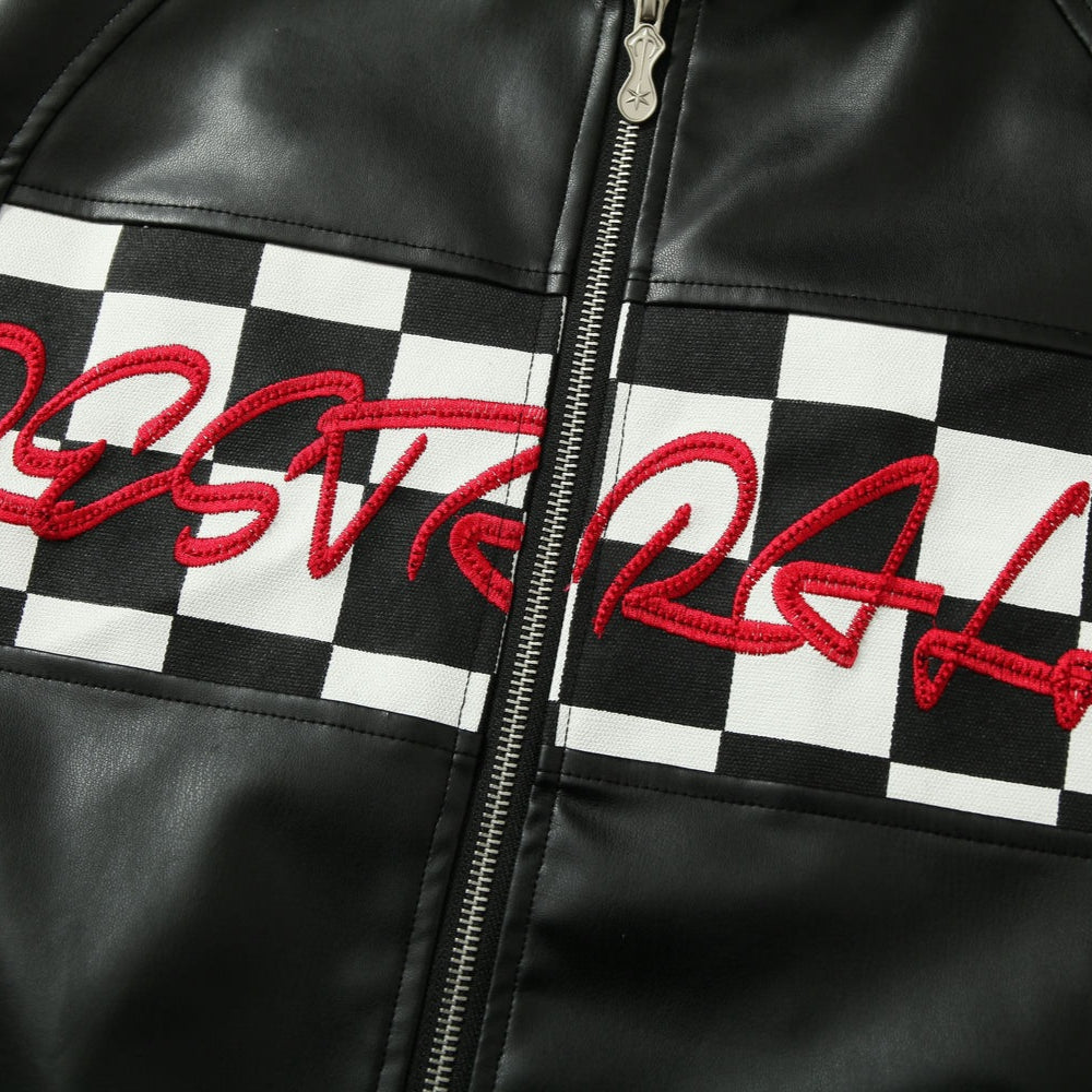 Black Velocity Grid Moto Jacket