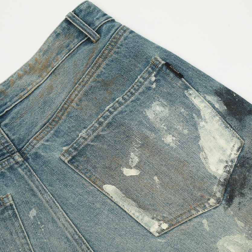 Blue Abstract Splatter Denim